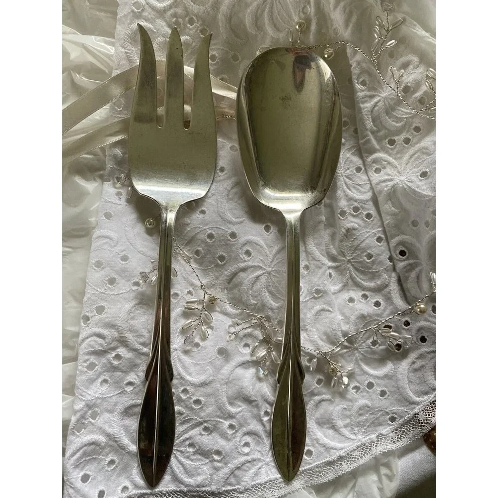 1961 El California Serving Spoon & Fork Set Wm William Rogers Mfg Co. 9